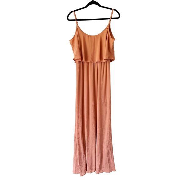 Show Me Your Mumu Caitlyn Ruffle Maxi Dress Rustic Mauve Crisp Dress Size Large - Picture 4 of 8